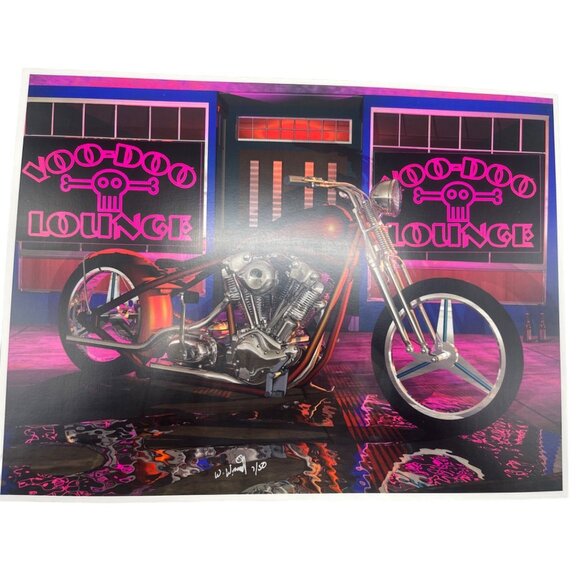 LE GM Harley Davidson motorcycle print artwork signed 7/50 water 16x12" READ - Picture 2 of 7